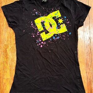 Y2K Vintage Small Women’s DC Skater Graphic Black Shirt